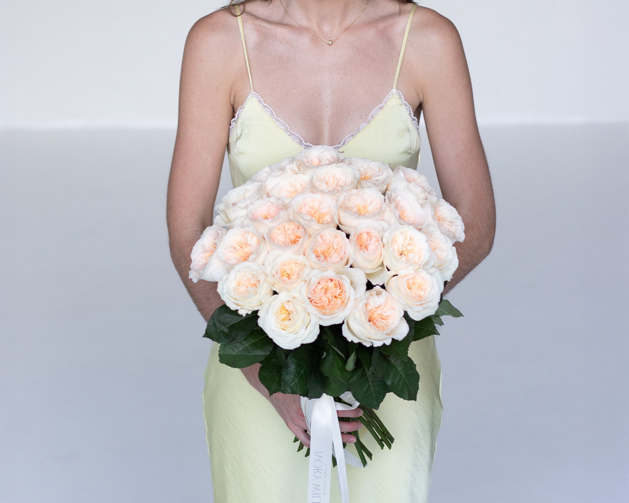 Handcrafted blush garden rose bouquet by Ivory Wild Austin florist