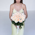 Handcrafted blush garden rose bouquet by Ivory Wild Austin florist
