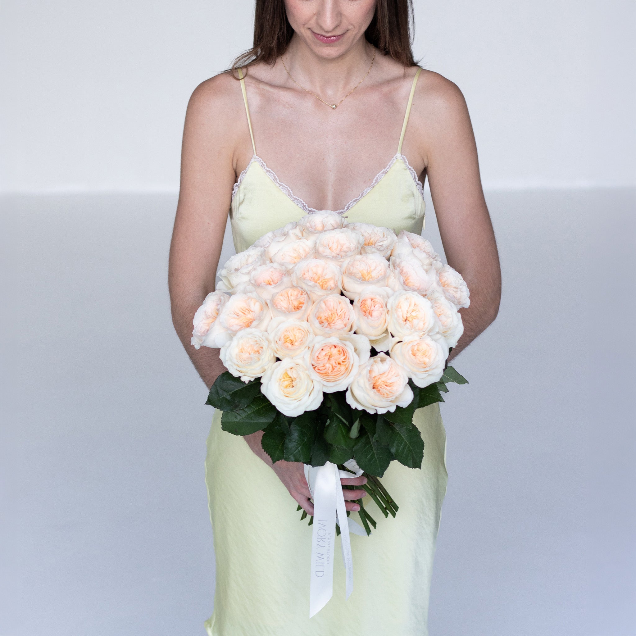 Handcrafted blush garden rose bouquet by Ivory Wild Austin florist